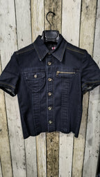 Camicia in denim èxtyle maniche corte Vintage Y2K donna (S) — foto 3