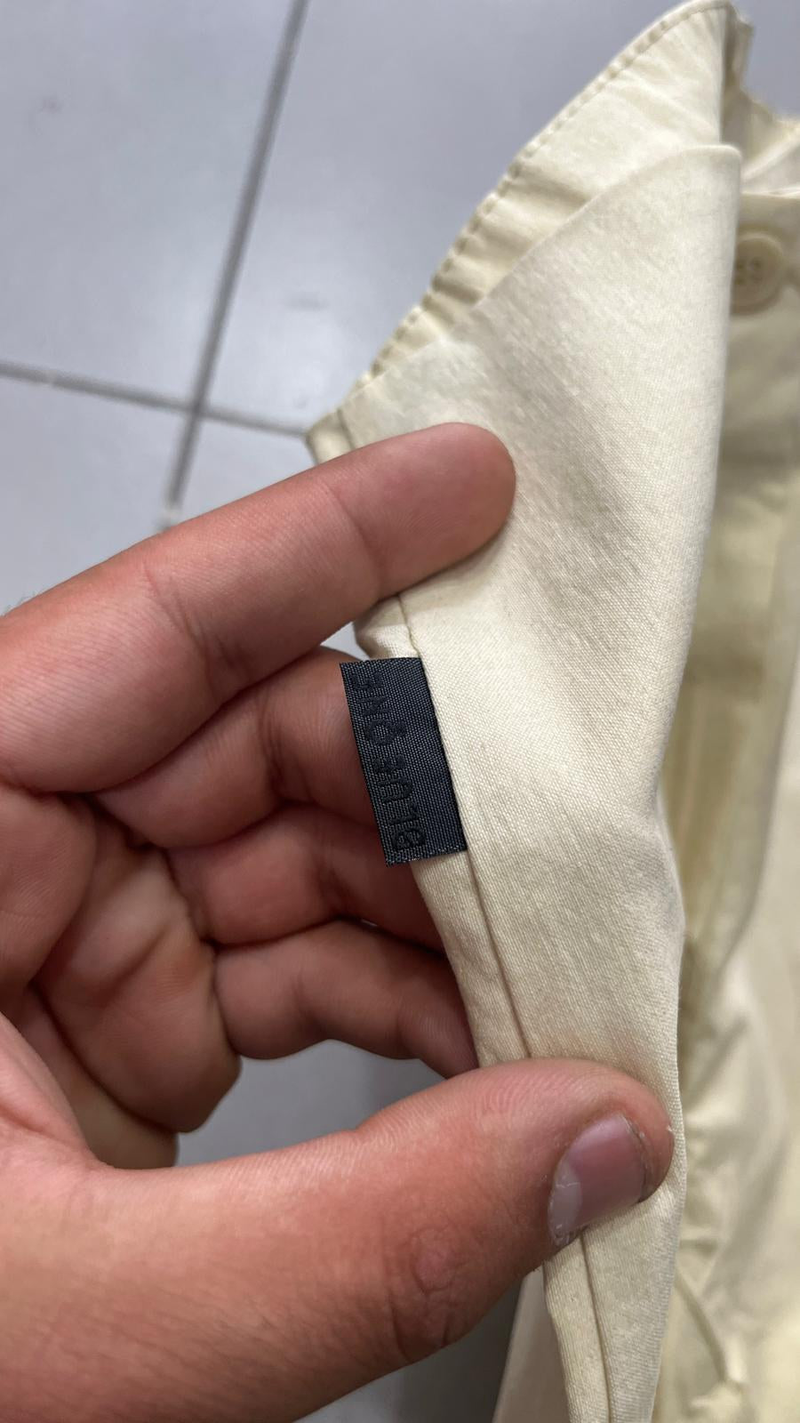 Pantaloni Gamba Dritta Leggermente Ampia Crema Chiaro Vintage Y2K (38) — foto 6