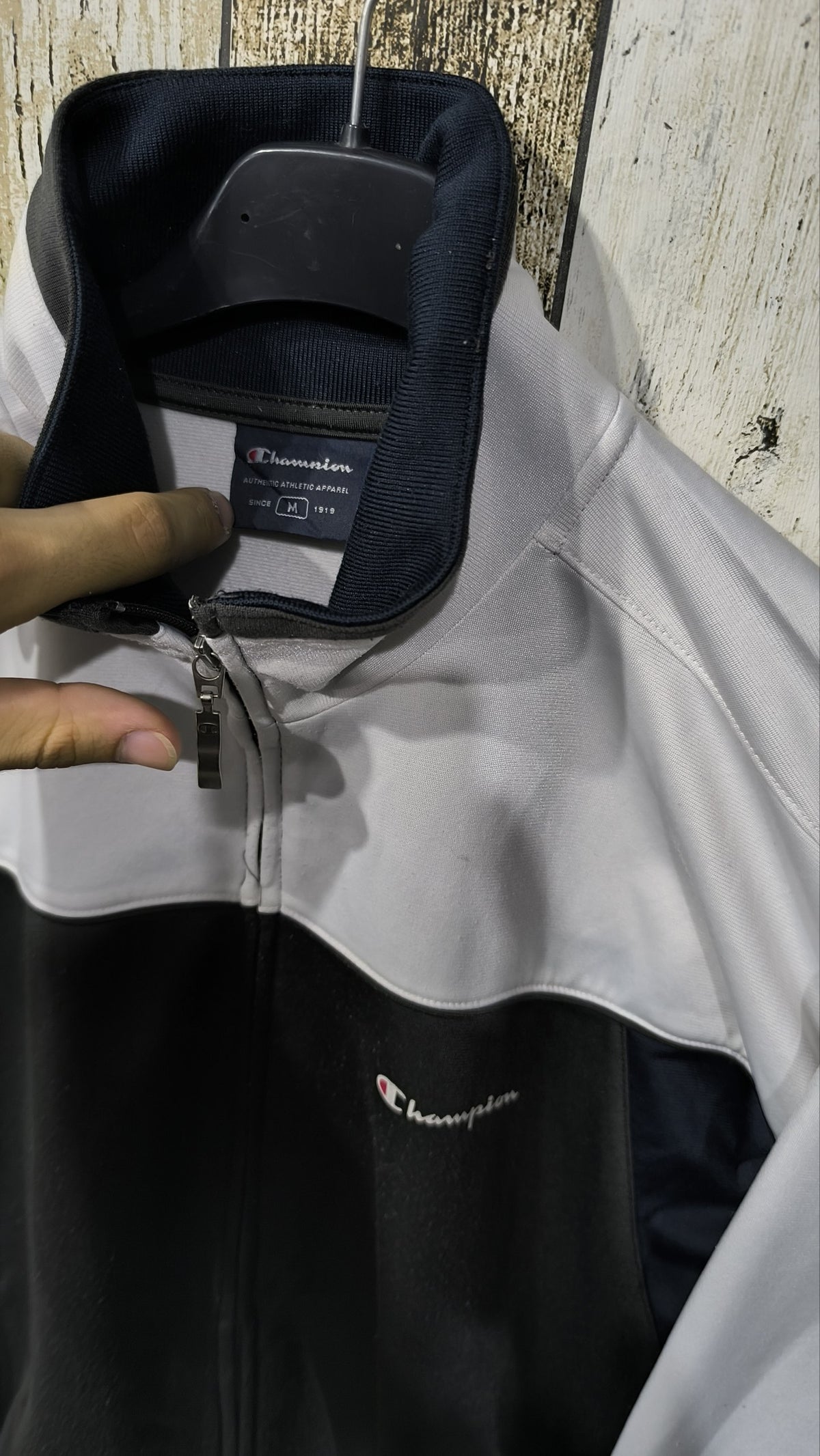 Felpa Champion Zip Bicolore Vintage Y2K Uomo (M) — foto 4