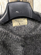 Cardigan Valentino Bande Bianche Grigio Mélange Vintage Y2K (S) — foto 5