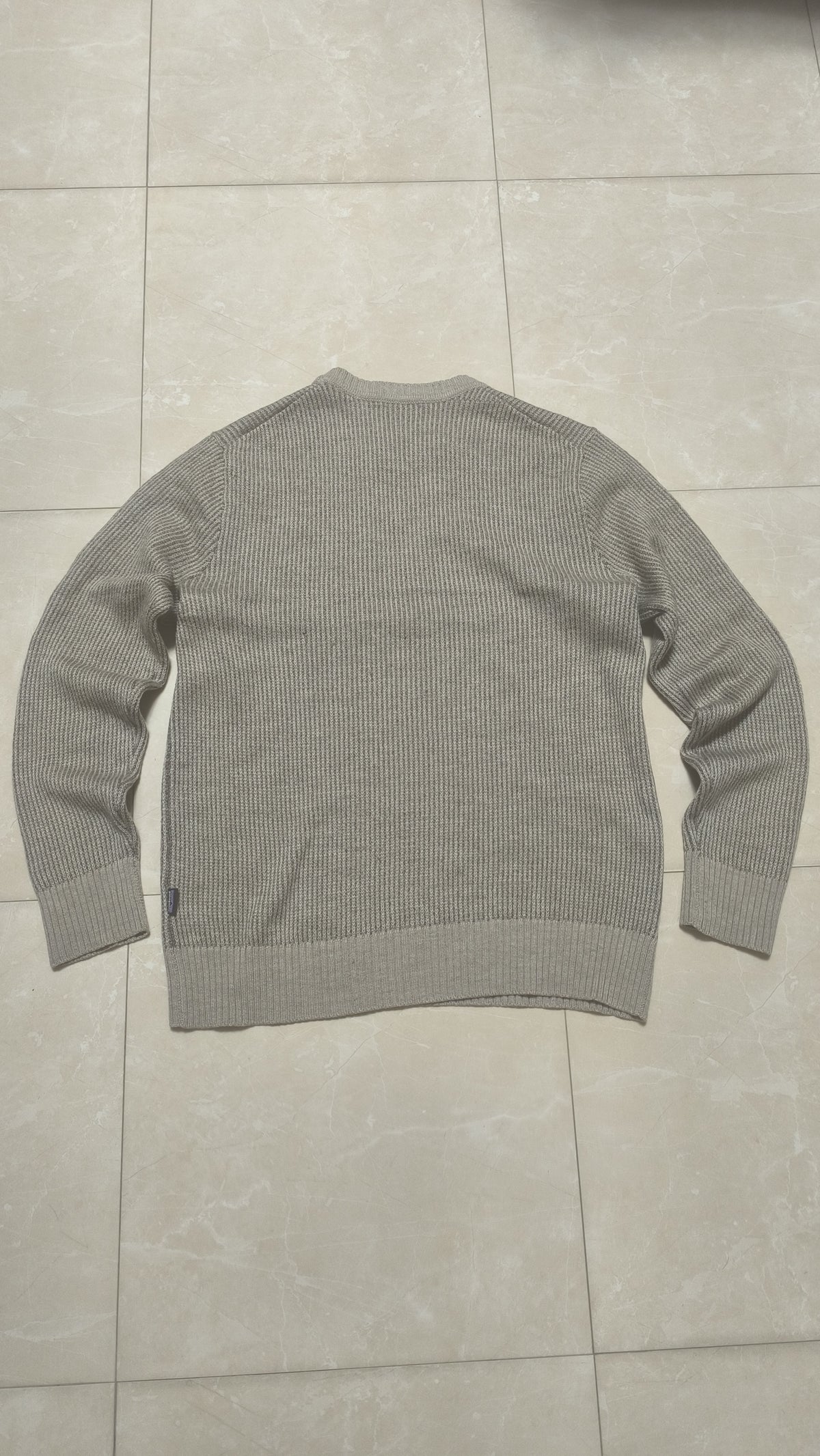 Maglione Patagonia girocollo a coste grigio tortora mélange Vintage Y2K (M) — foto 5