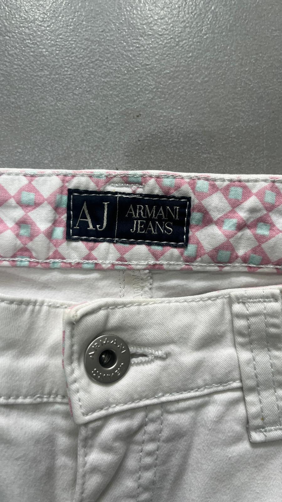 Jeans 5 Tasche Armani Jeans Gamba Dritta Bianco Vintage Y2K (M) — foto 6