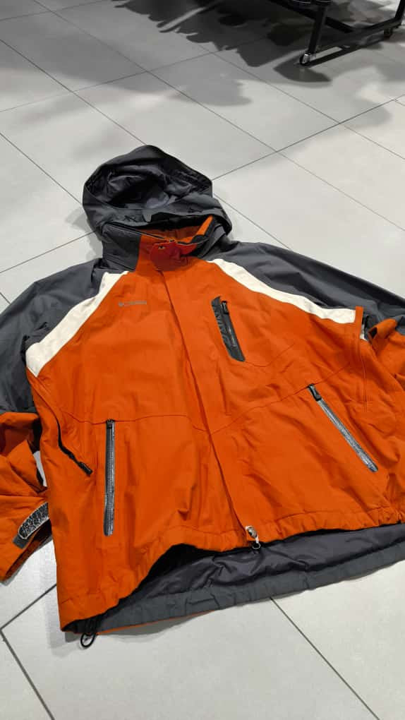 Giacca tecnica Columbia Titanium con cappuccio Arancione Grigio Bianco Vintage Y2K (XL) — foto 6
