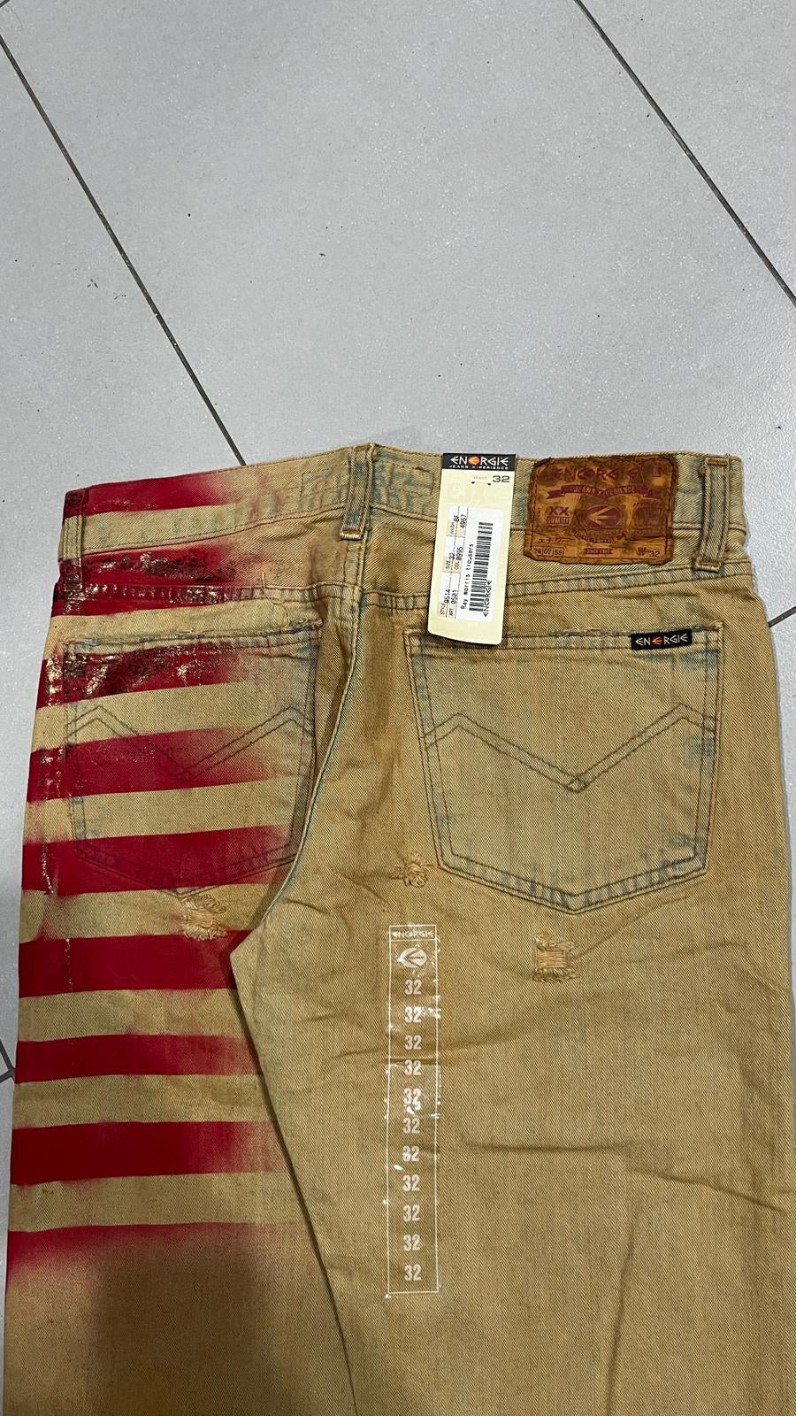 Jeans Straight Energie Straight Morris Beige Vintage Y2K (W32) — foto 6