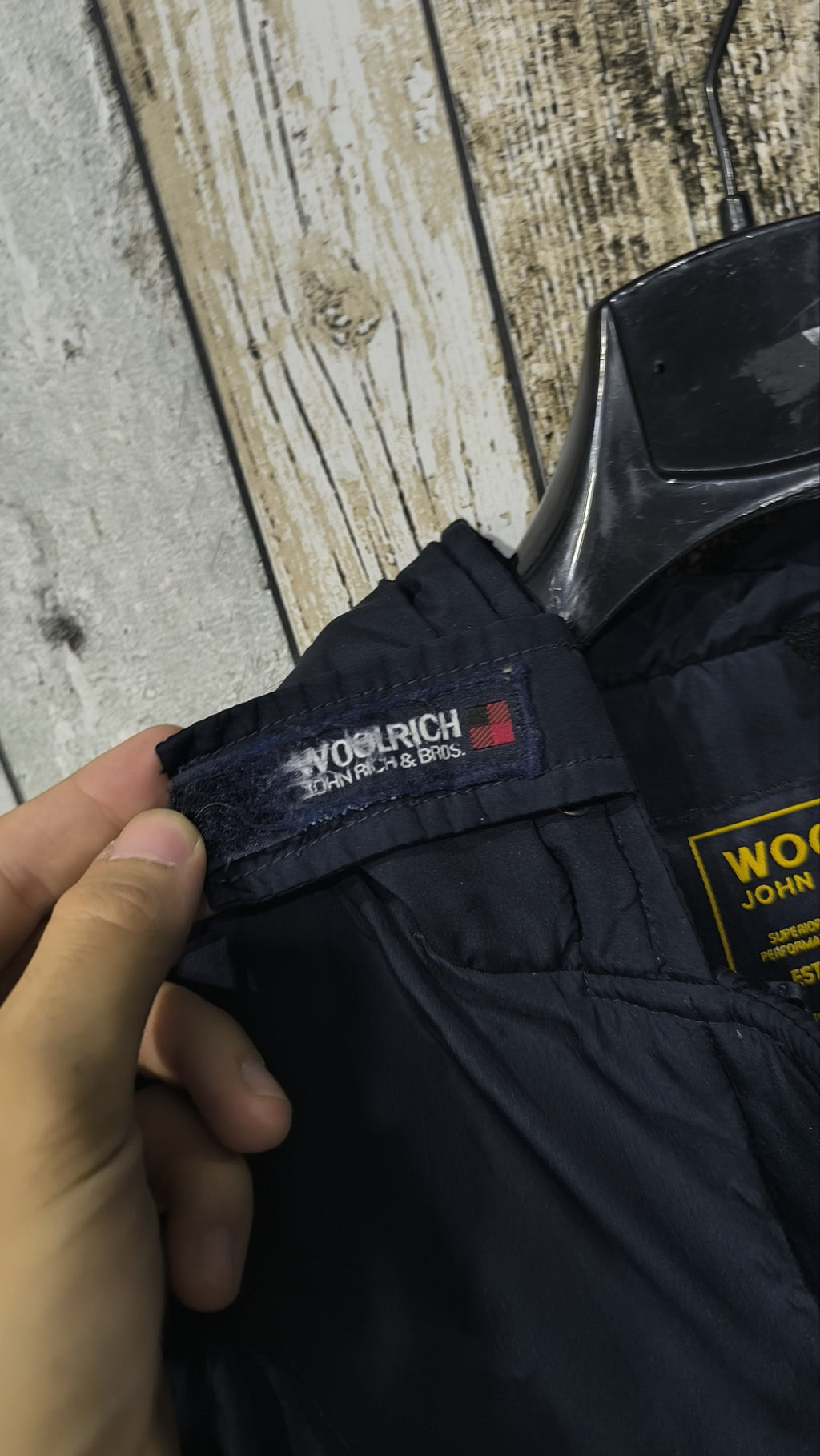 Woolrich Giacca Donna Blu Scuro Cappuccio Bottoni Cerniera Vintage Y2K — foto 5