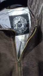 Giacca in similpelle The Sign of Quality marrone scuro, zip e collo alto Vintage Y2K (58) — foto 5