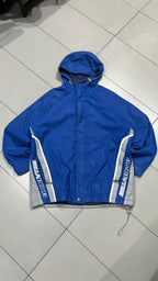 Giacca a vento Billabong Cappuccio Zip Blu Royal Inserti Grigi Bianchi Vintage Y2K (L) — foto 3