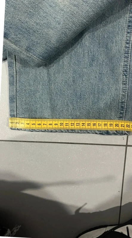 Denim Jeans Baggy Fit Embroidered "V" Blu wash (XS)