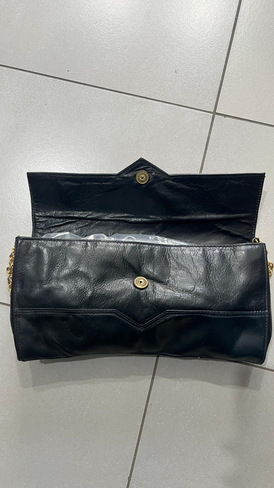 Borsa Clutch a Tracolla Catena Dorata Nero Vintage Y2K — foto 4