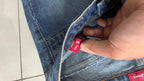 Jeans gamba larga XFN Jeans blu denim ricamo oro Vintage Y2K (S) — foto 7