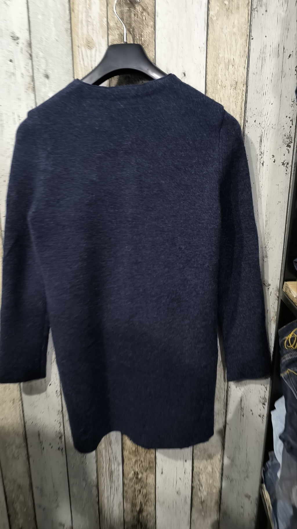 Cappotto Lacoste lungo in maglia blu scuro mélange Vintage Y2K (34) — foto 5