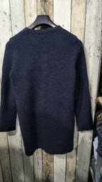 Cappotto Lacoste lungo in maglia blu scuro mélange Vintage Y2K (34) — foto 5