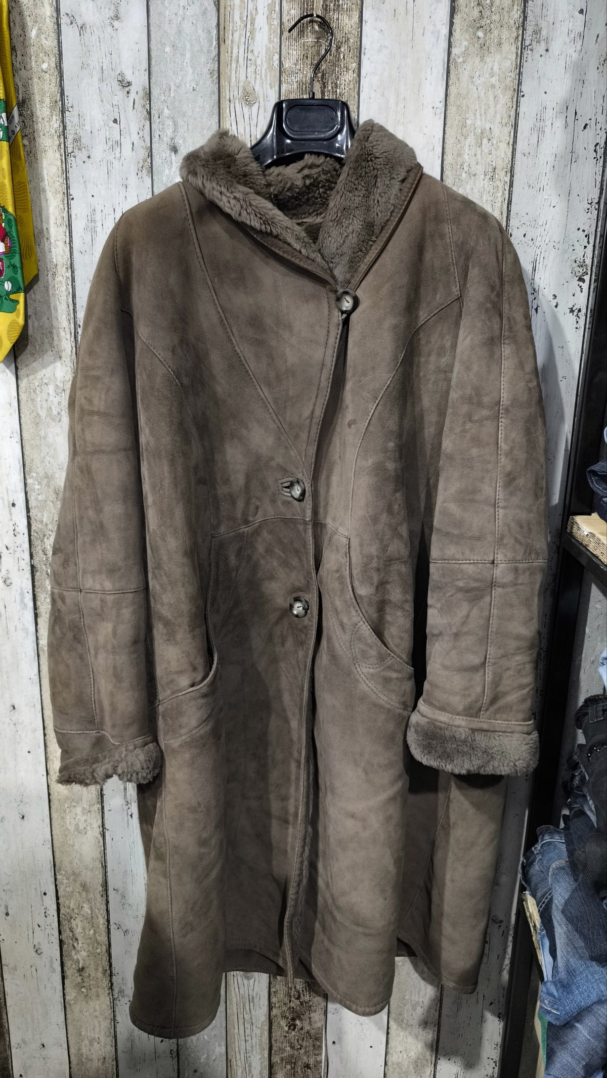 Marpel e Shearling Cappotto Vintage Y2K Marrone Pelle Lana (44) — foto 3