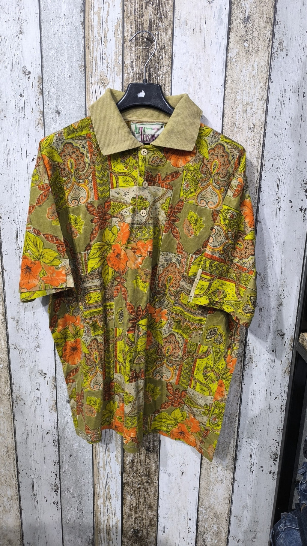 Alta Tensione Sportswear Maglia Polo Fantasia Vintage Y2K (XL) — foto 3