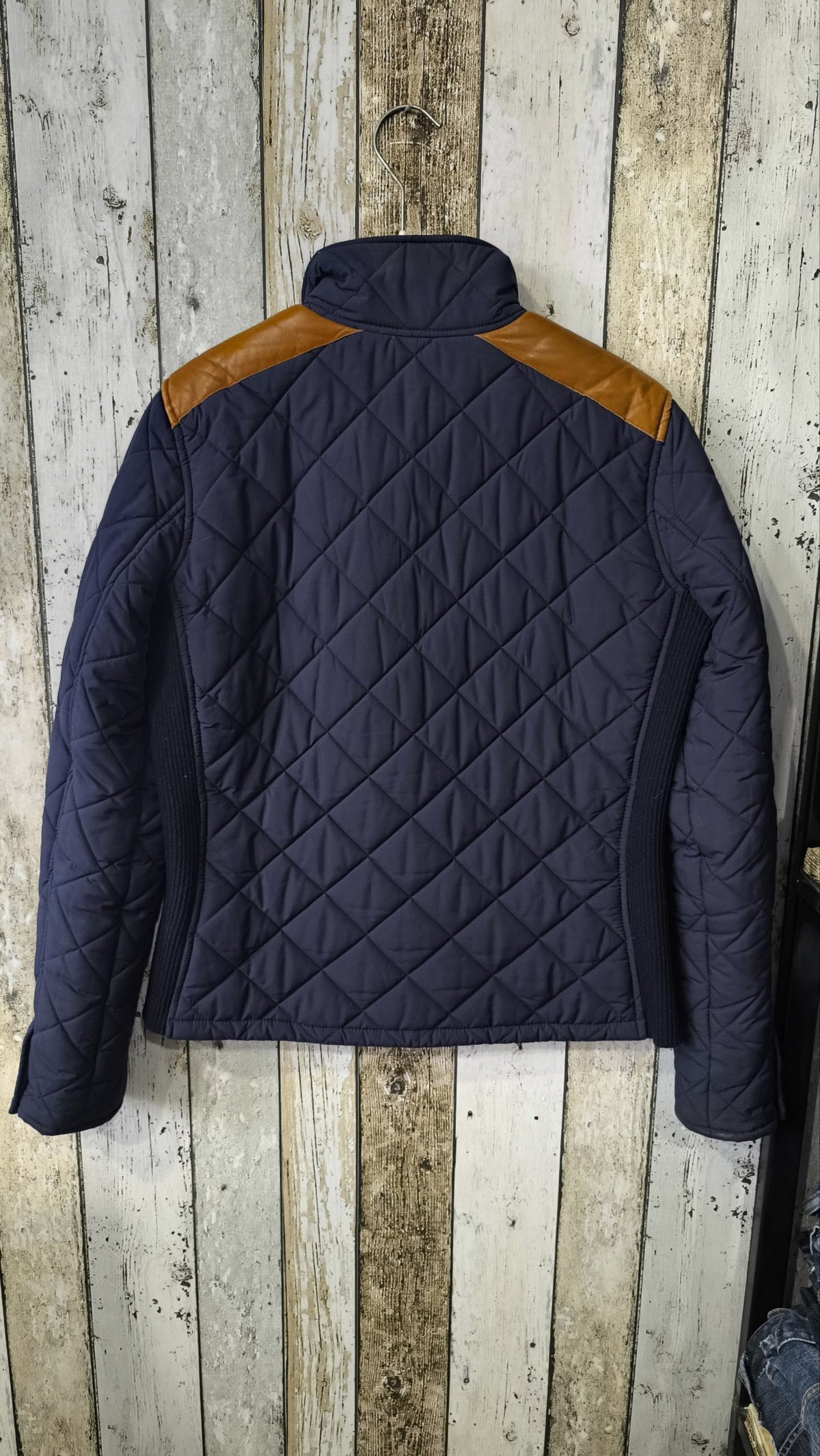 Giacca Imbottita Lauren Ralph Lauren Vintage Y2K Blu Spalle Pelle (S) — foto 5