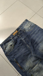 Jeans Baggy in Denim Gazoz Blu Lavaggio Chiaro Vintage Y2K Uomo (M) — foto 6