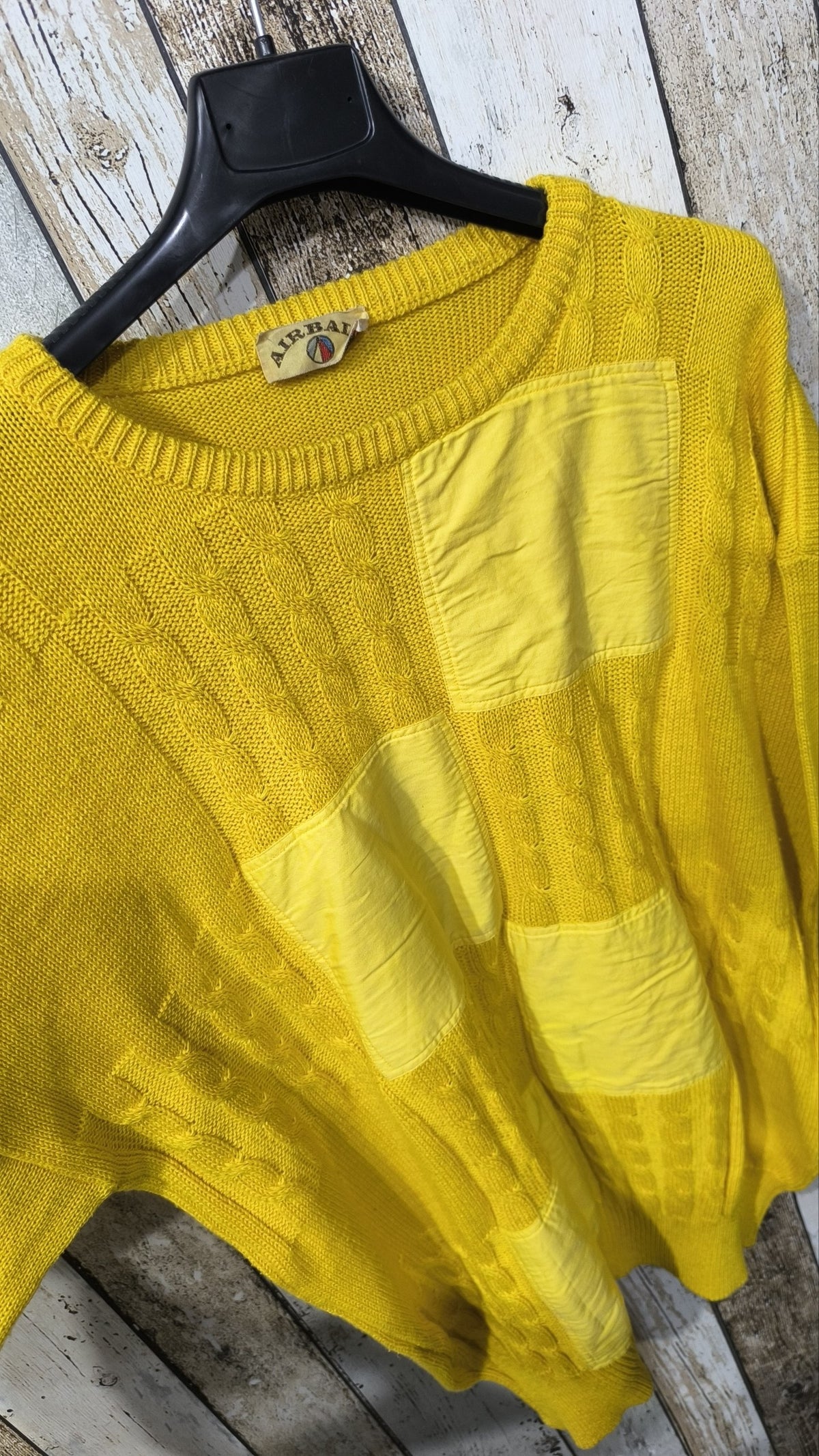 Airball Maglione Giallo con Toppe Vintage Y2K (L) — foto 4