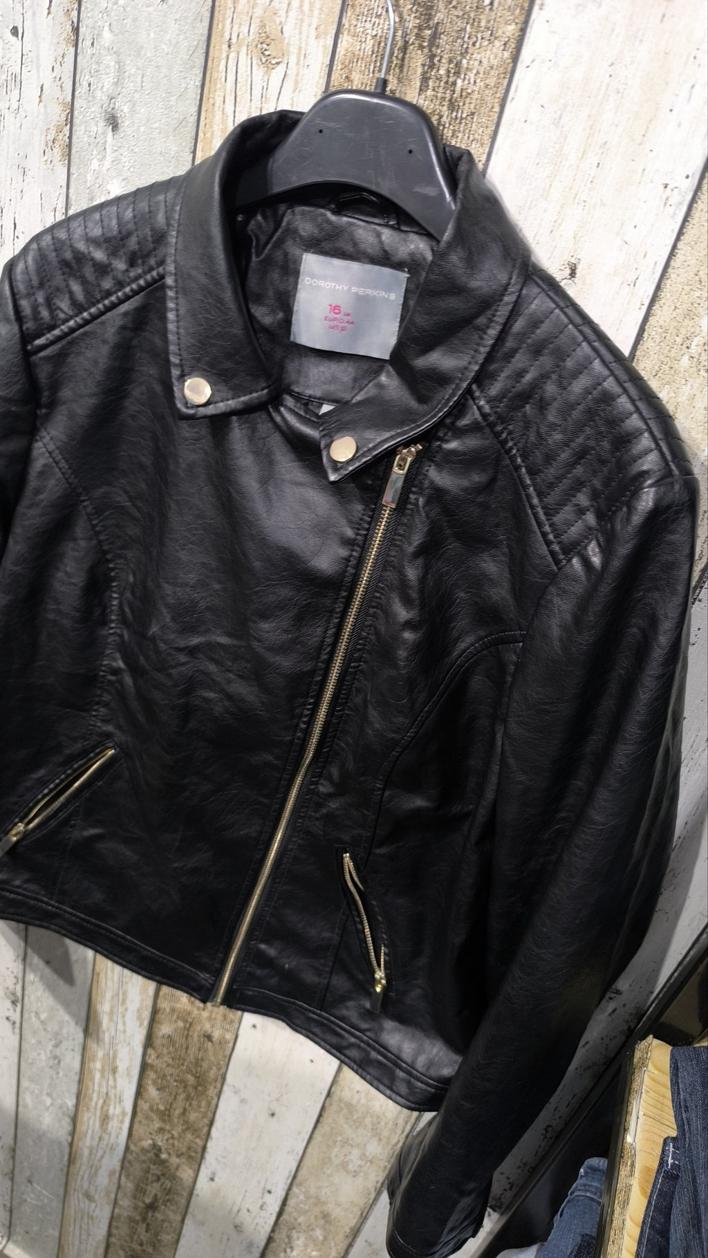 Giacca biker Dorothy Perkins nera Vintage Y2K donna — foto 4