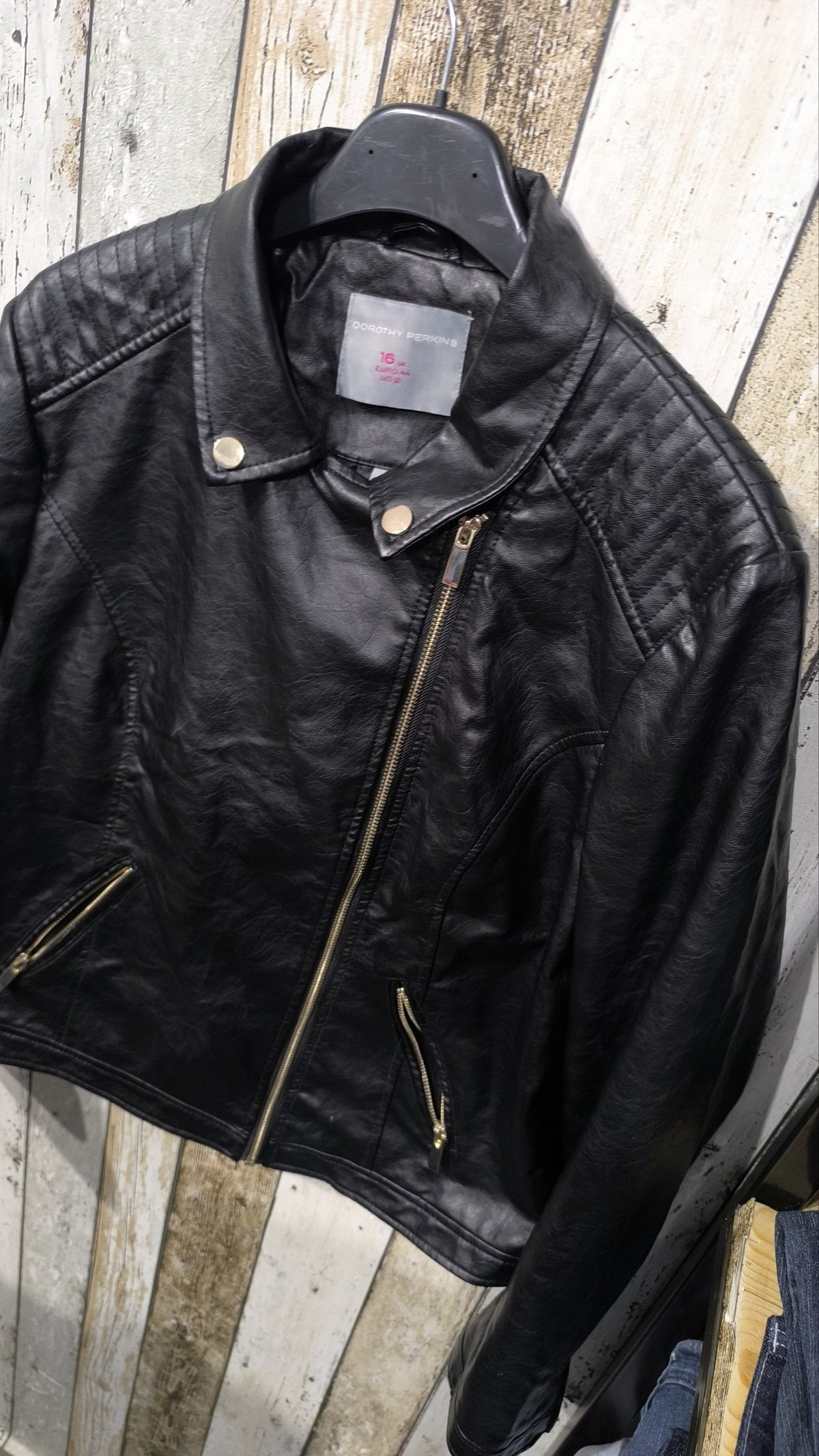 Giacca biker Dorothy Perkins nera Vintage Y2K donna — foto 4