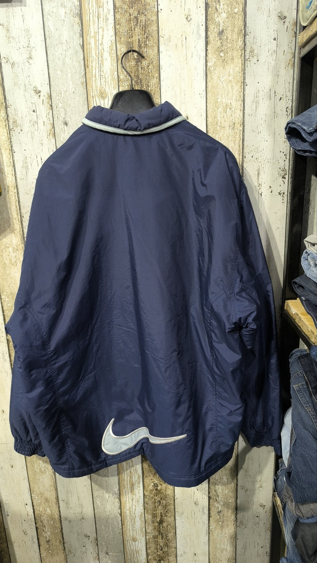 Giacca a vento Nike Zip intera Collo alto Blu navy Vintage Y2K (XXL) — foto 6