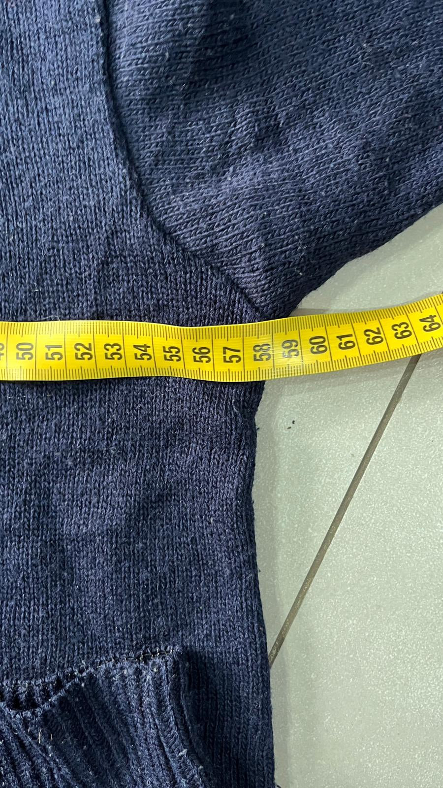 Maglione Girocollo Burberrys Logo Rosso Blu Navy Vintage Y2K — foto 7
