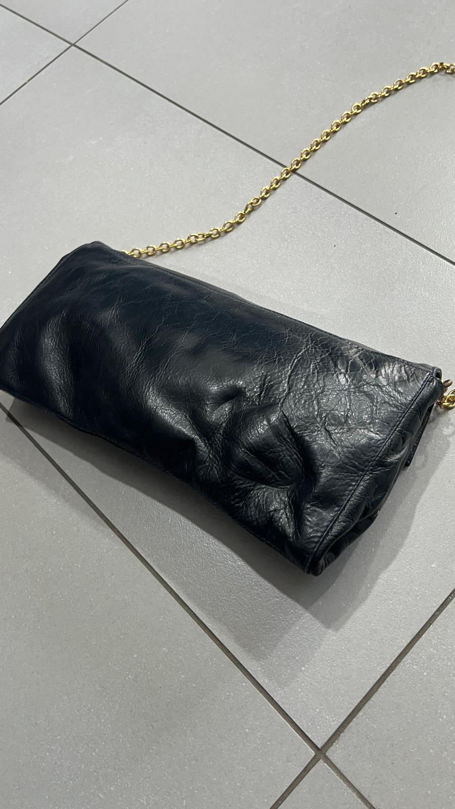Borsa Clutch a Tracolla Catena Dorata Nero Vintage Y2K — foto 5