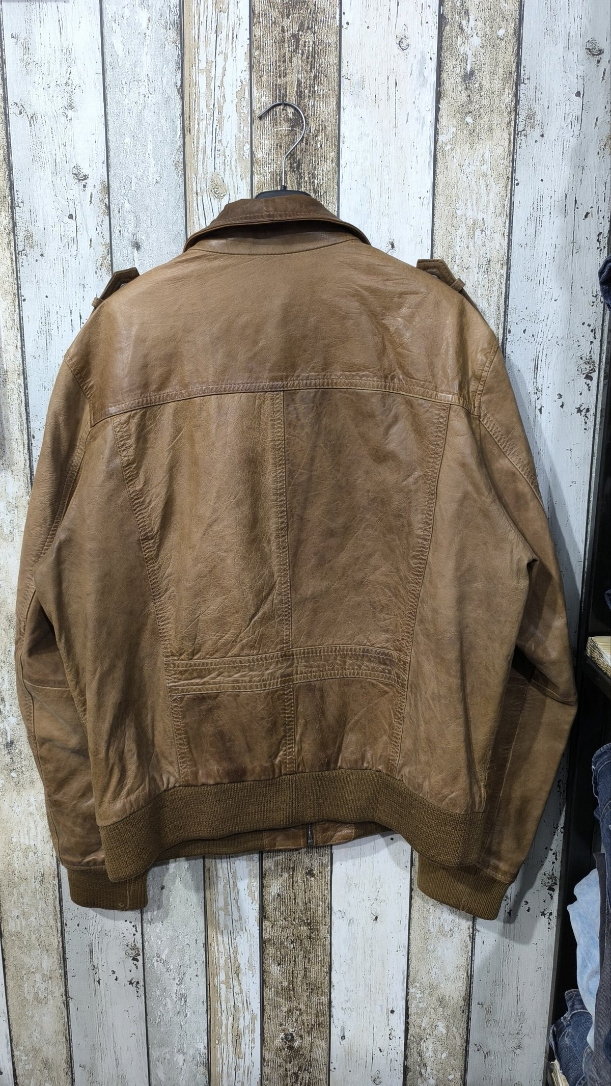 Giacca in pelle Gippy Marrone Colletto ampio Vintage Y2K (L) — foto 6