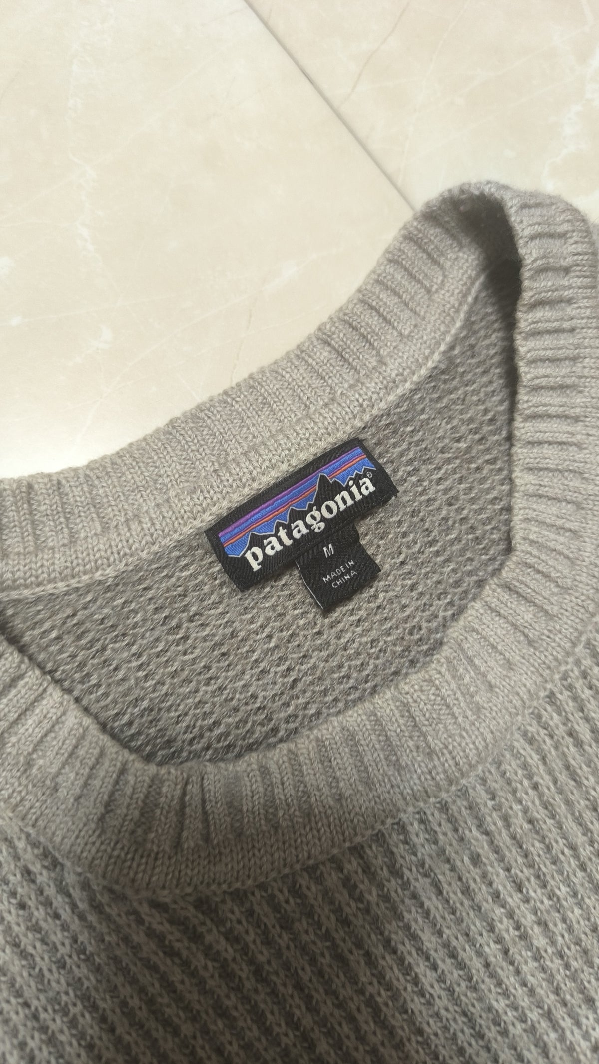 Maglione Patagonia girocollo a coste grigio tortora mélange Vintage Y2K (M) — foto 4