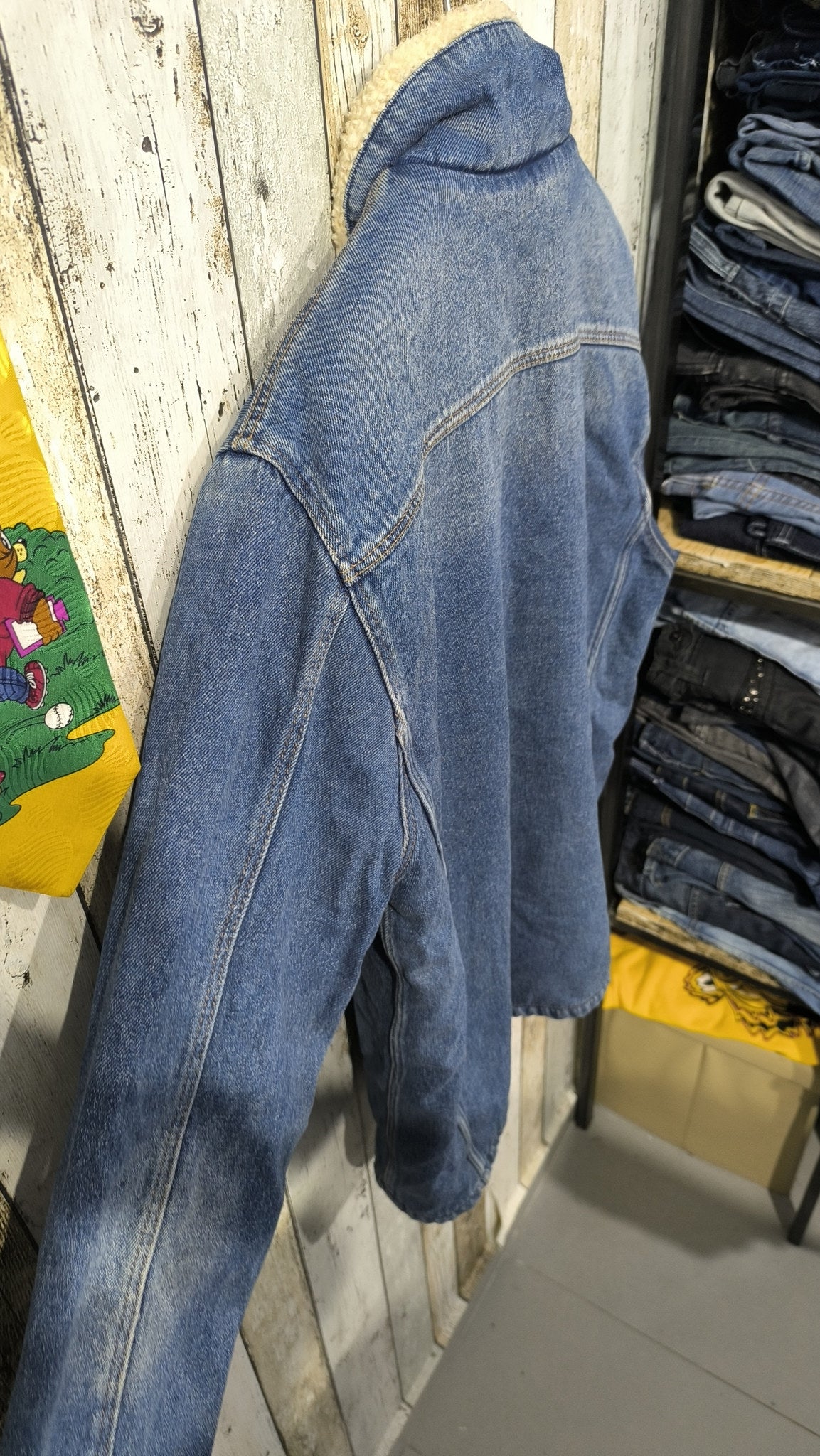 Giacca Denim TOPMAN Collo Sherpa Blu Denim Vintage Y2K (XL) — foto 7