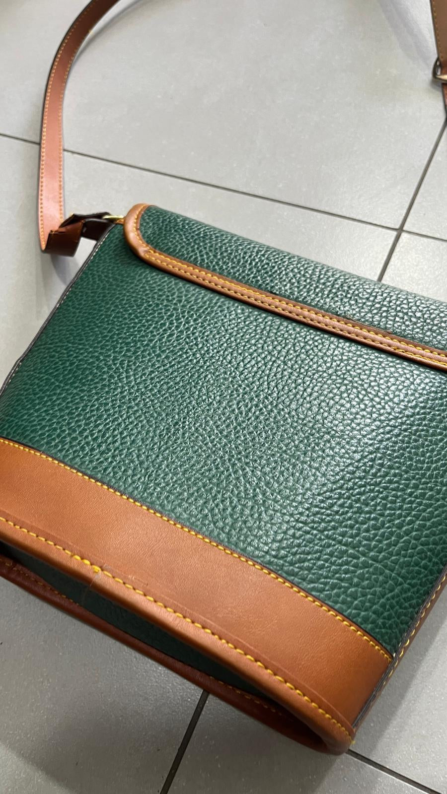 Borsa a tracolla Dooney & Bourke Pelle Verde Scuro Marrone Vintage Y2K — foto 4