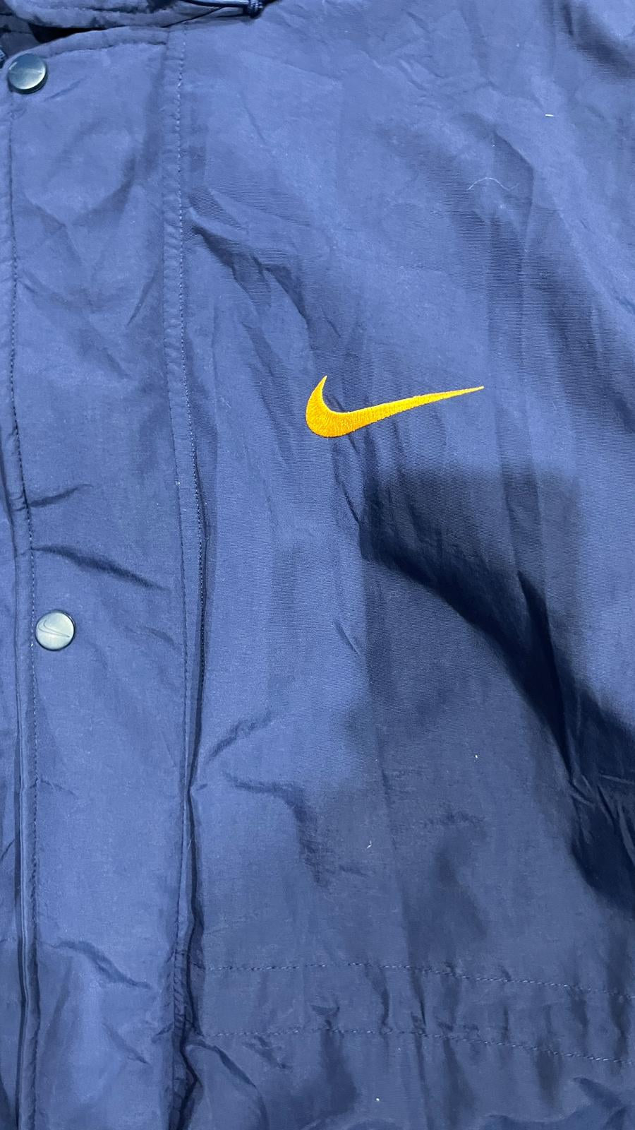 Giacca Sportiva Nike con Cappuccio Blu Navy Giallo Vintage Y2K (XL) — foto 5