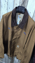 Giacca da lavoro Carhartt FR Zip Colletto Velluto Marrone Chiaro Vintage Y2K (3XG Tall) — foto 4