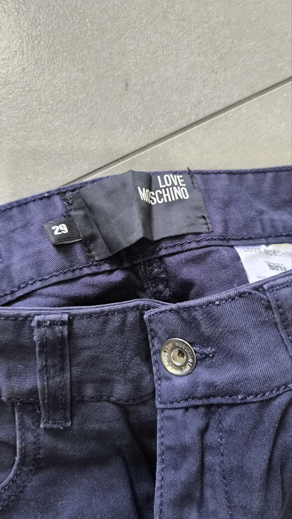 Love Moschino Pantaloni Blu Scuro Ricamo Love Vintage Y2K (29) — foto 7