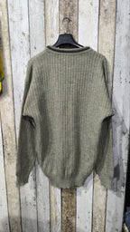 Maglione Verde Oliva Motivo Geometrico Vintage Y2K (L) — foto 4