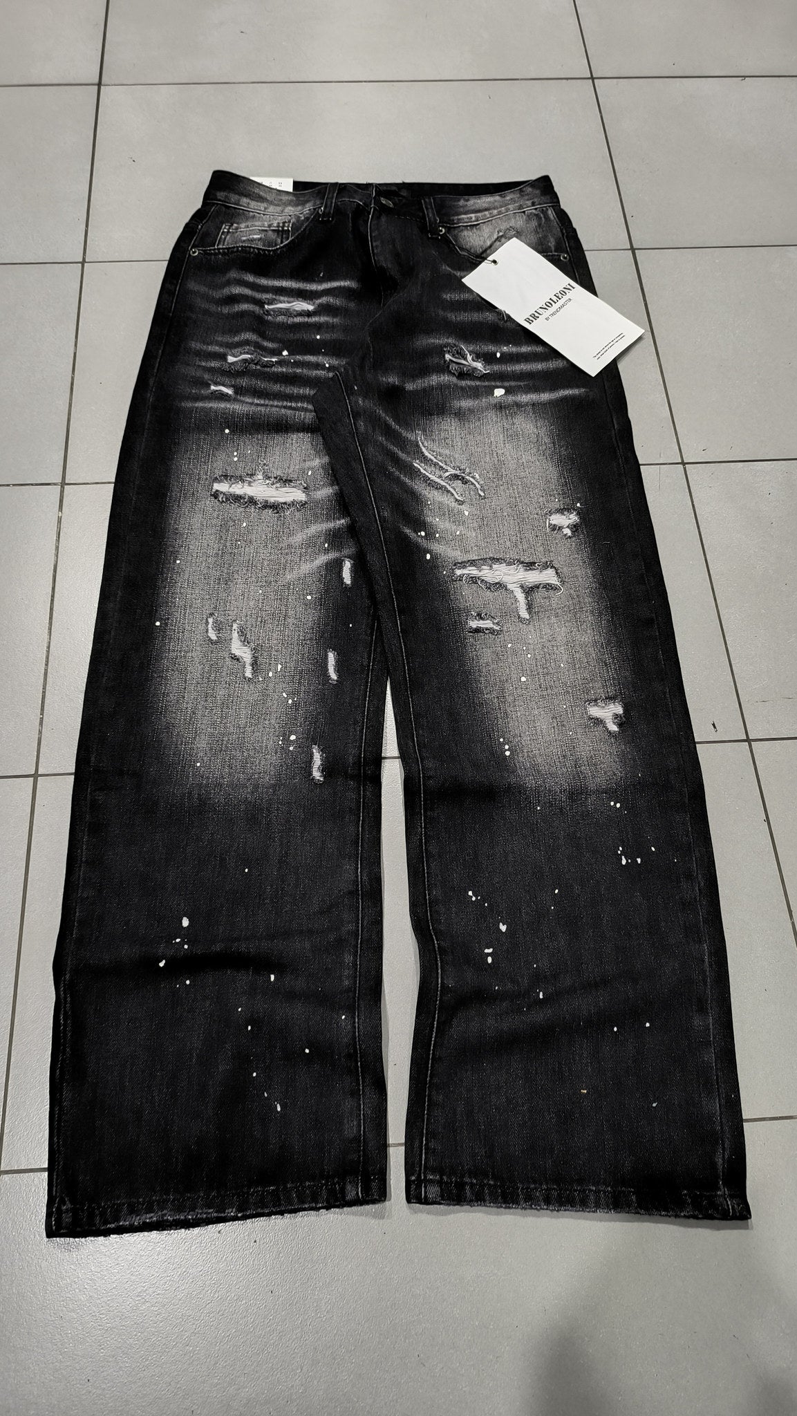 Jeans Brunoloni by Trendmaster Gamba Ampia Dritta Nero Vintage Y2K (30) — foto 4