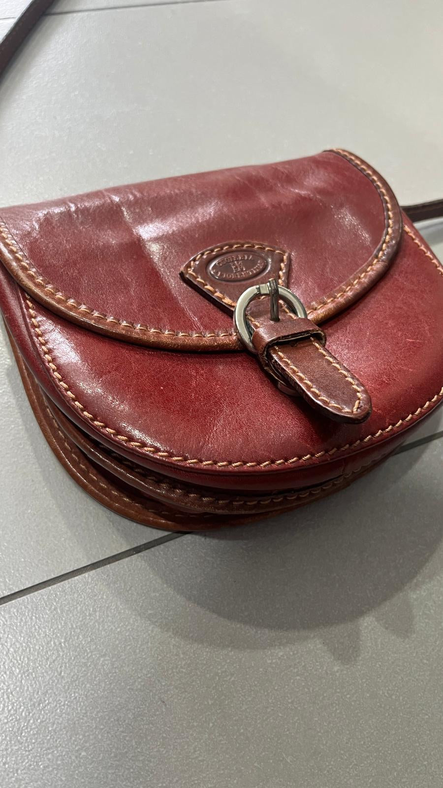 Borsa a tracolla in pelle Bordeaux Vintage Y2K — foto 8