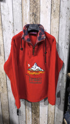 Pile Girardelli Quarter Zip Rosso Ricamo Zermatt Vintage Y2K (M) — foto 3
