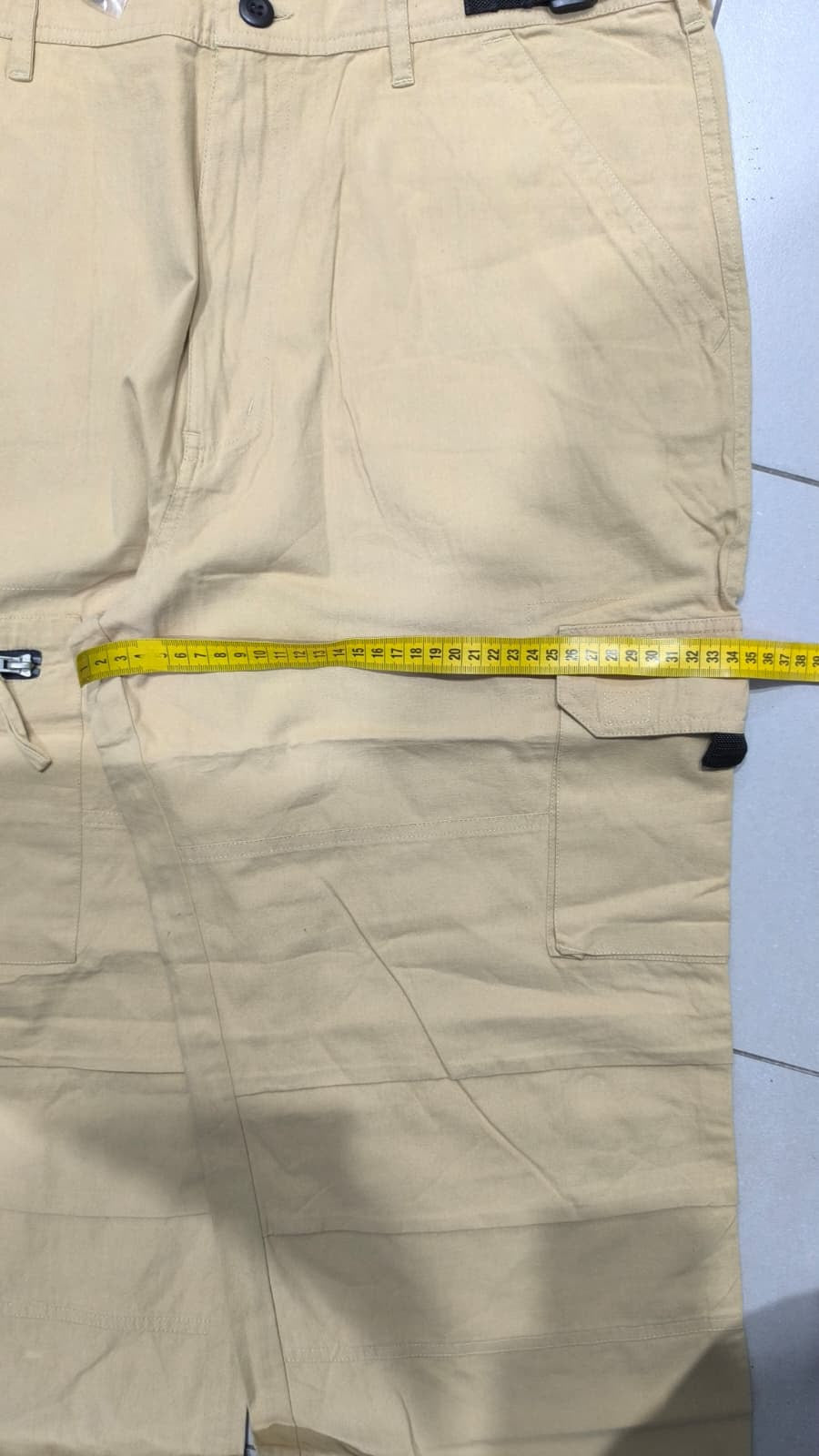 Pantaloni Cargo Beige Tasche Applicate Vintage Y2K (46) — foto 7
