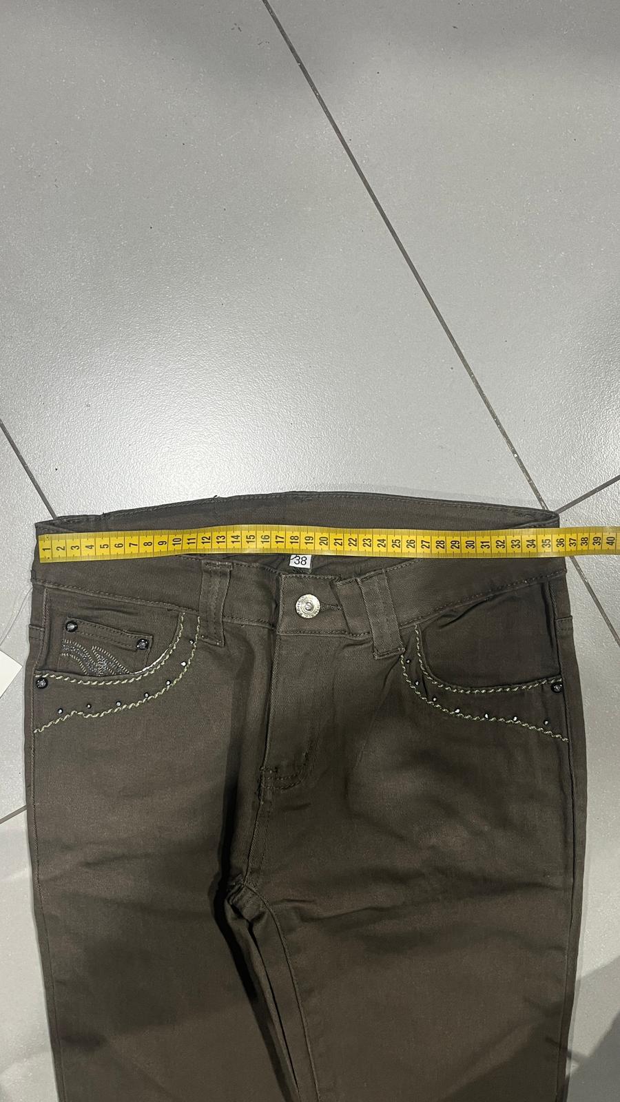 Cotton Pants Embroidered Straight Fit  (XS)