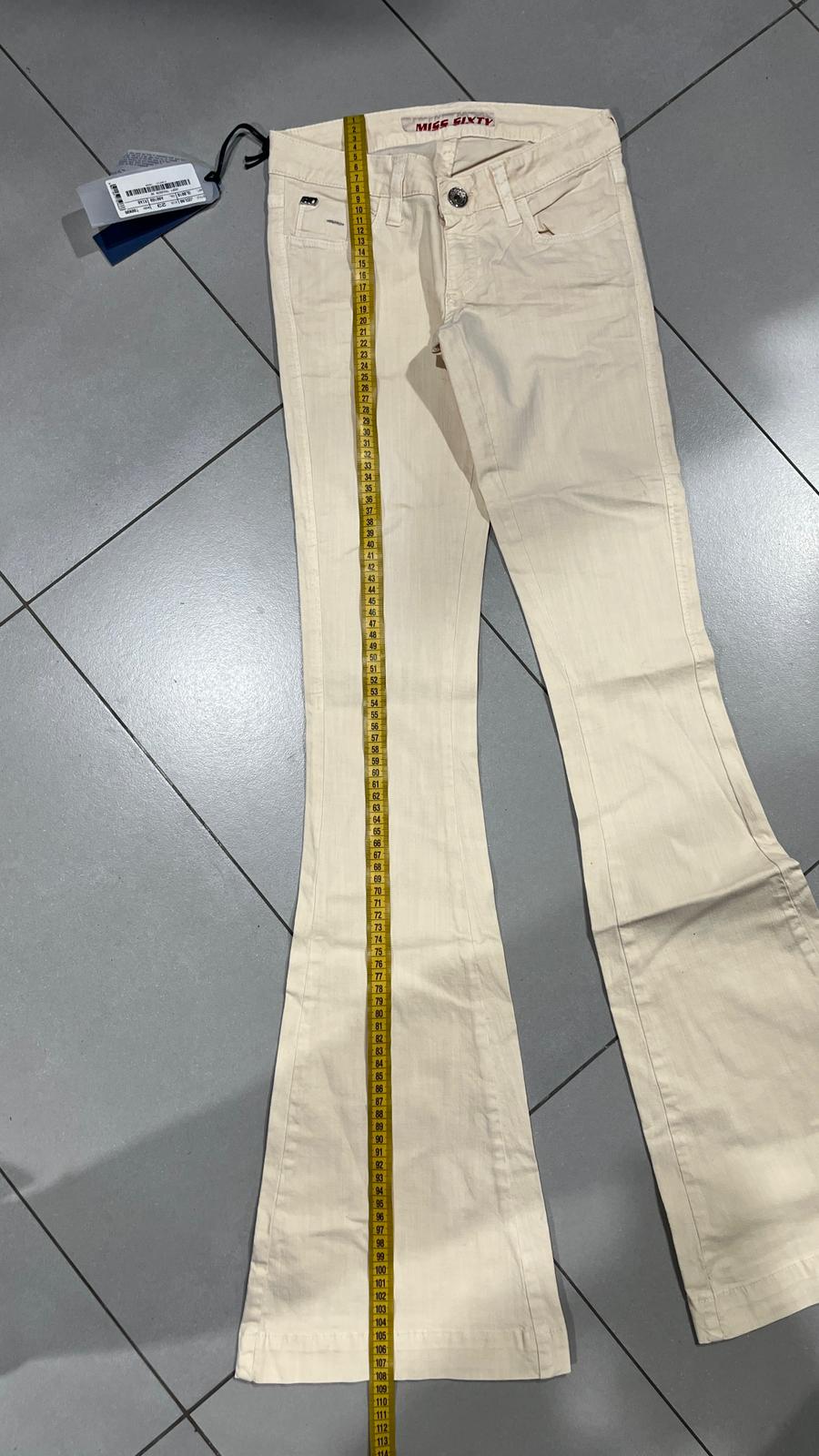 Cotton Denim Pants Embroidered Miss Sixty Baggy Fit Vintage Y2K 90s 00s Hip-Hop (XXS)