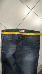 Denim Jeans Washed Embroidered Straight Fit  (S)