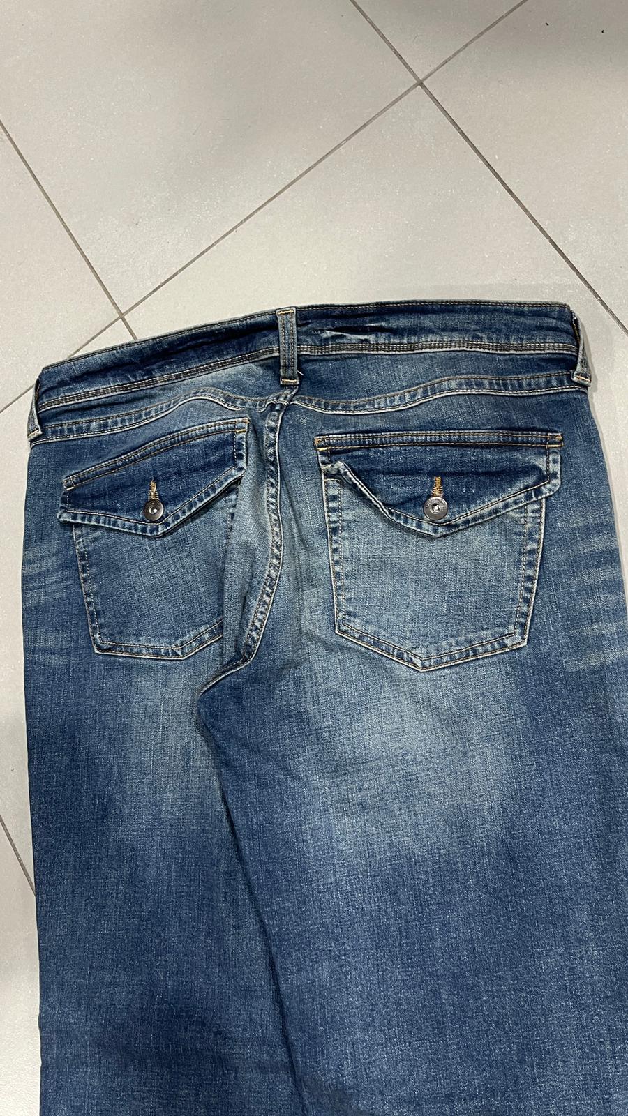 Denim Jeans Washed Baggy Fit  (L)