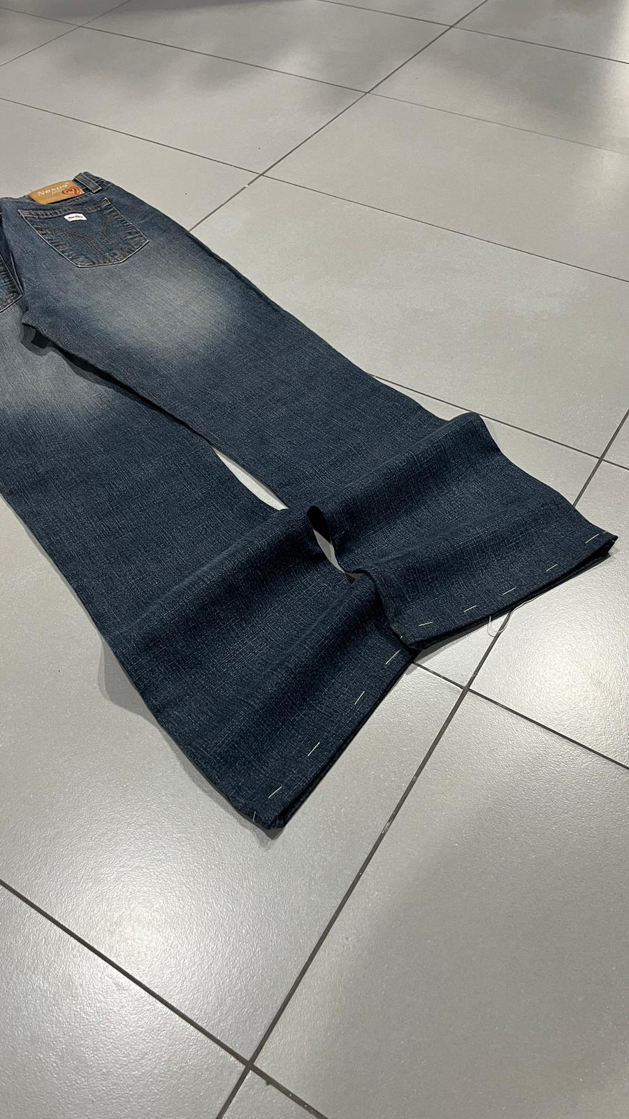 Denim Jeans Washed Embroidered Baggy Fit  (XXS)