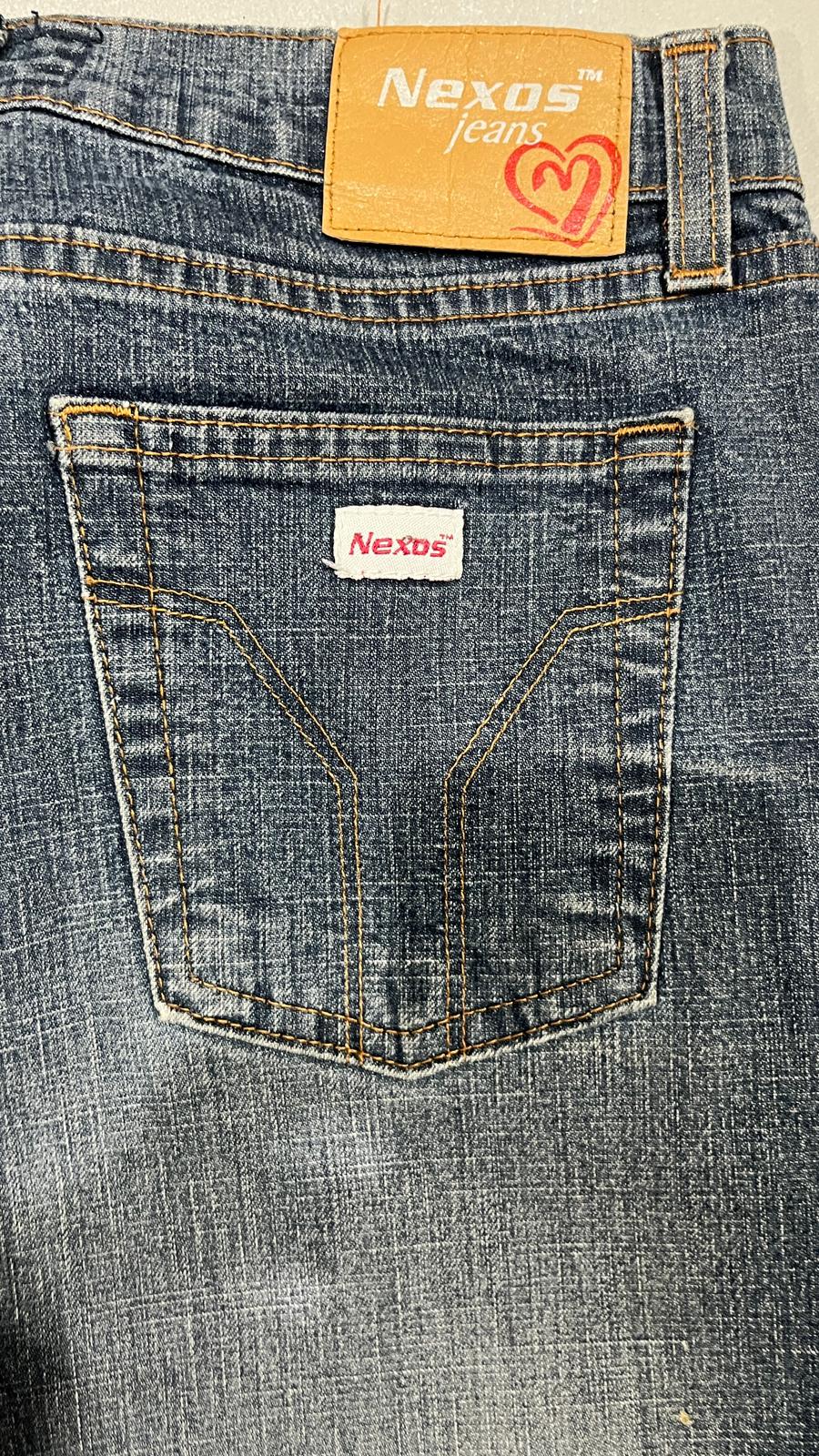Denim Jeans Washed Embroidered Baggy Fit  (XXS)