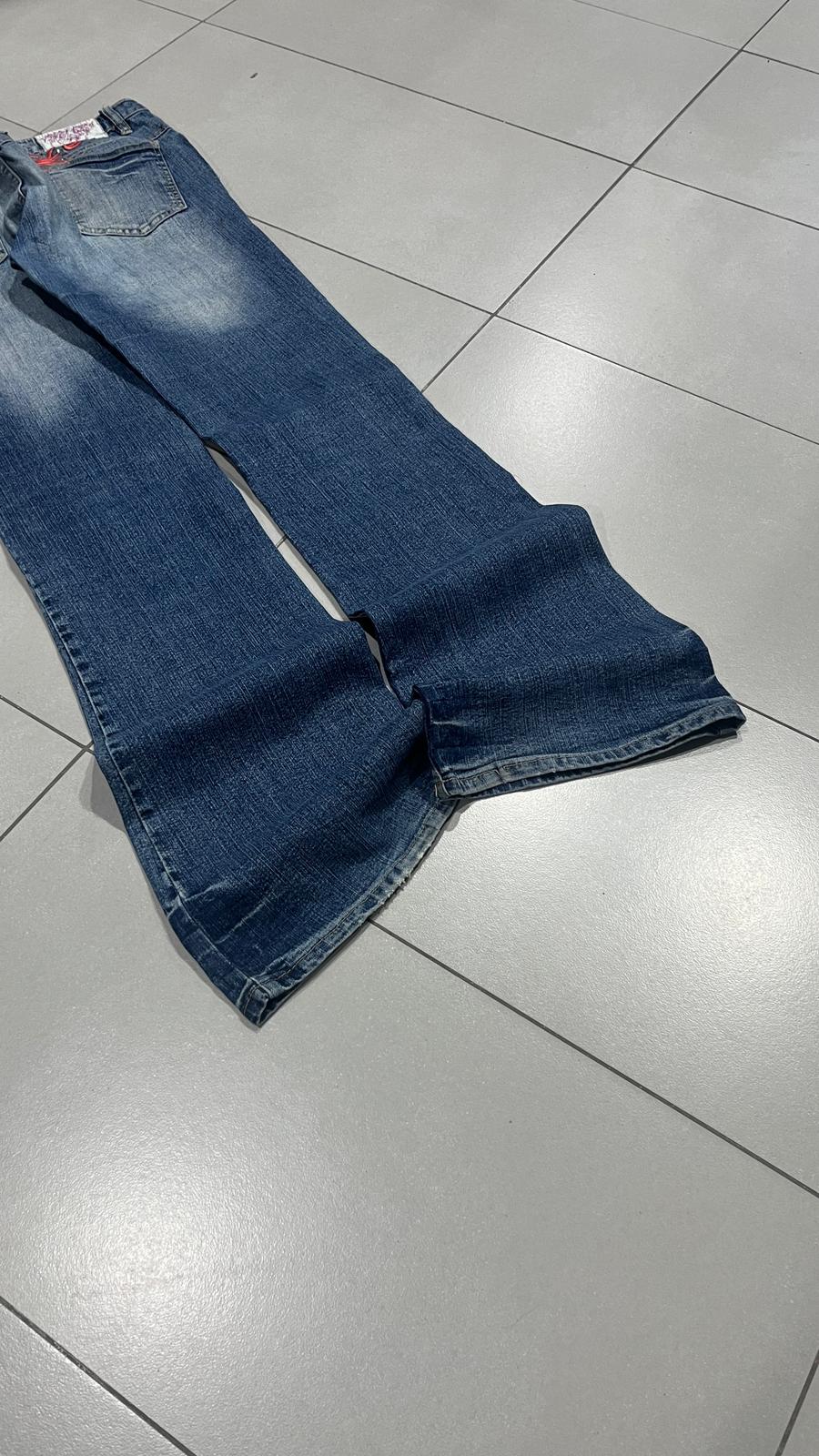 Denim Jeans Embroidered Washed  (S)