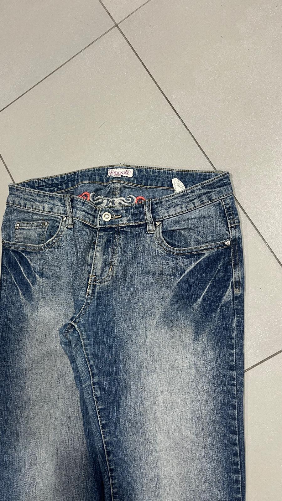 Denim Jeans Embroidered Washed  (S)