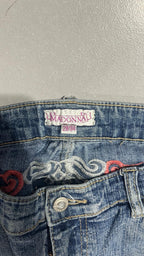 Denim Jeans Embroidered Washed  (S)