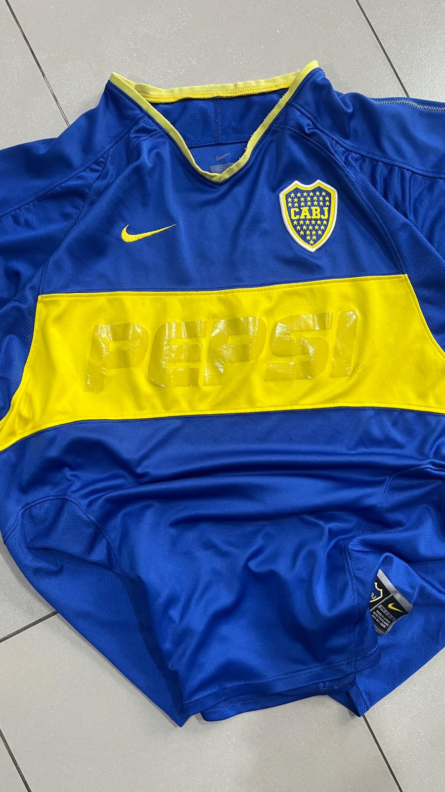 T-Shirt Nike Engineered Pepsi Boca Juniors Football Vintage Y2K 90s 2000s American Style (S)