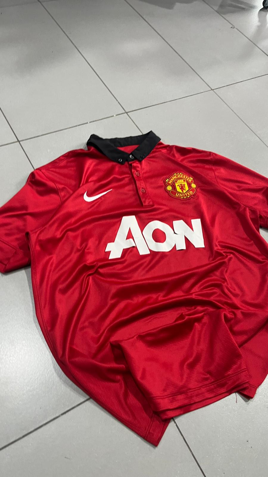Polo Nike x Man UTD Embroidered Football Vintage Y2K 90s 2000s American Style (L)