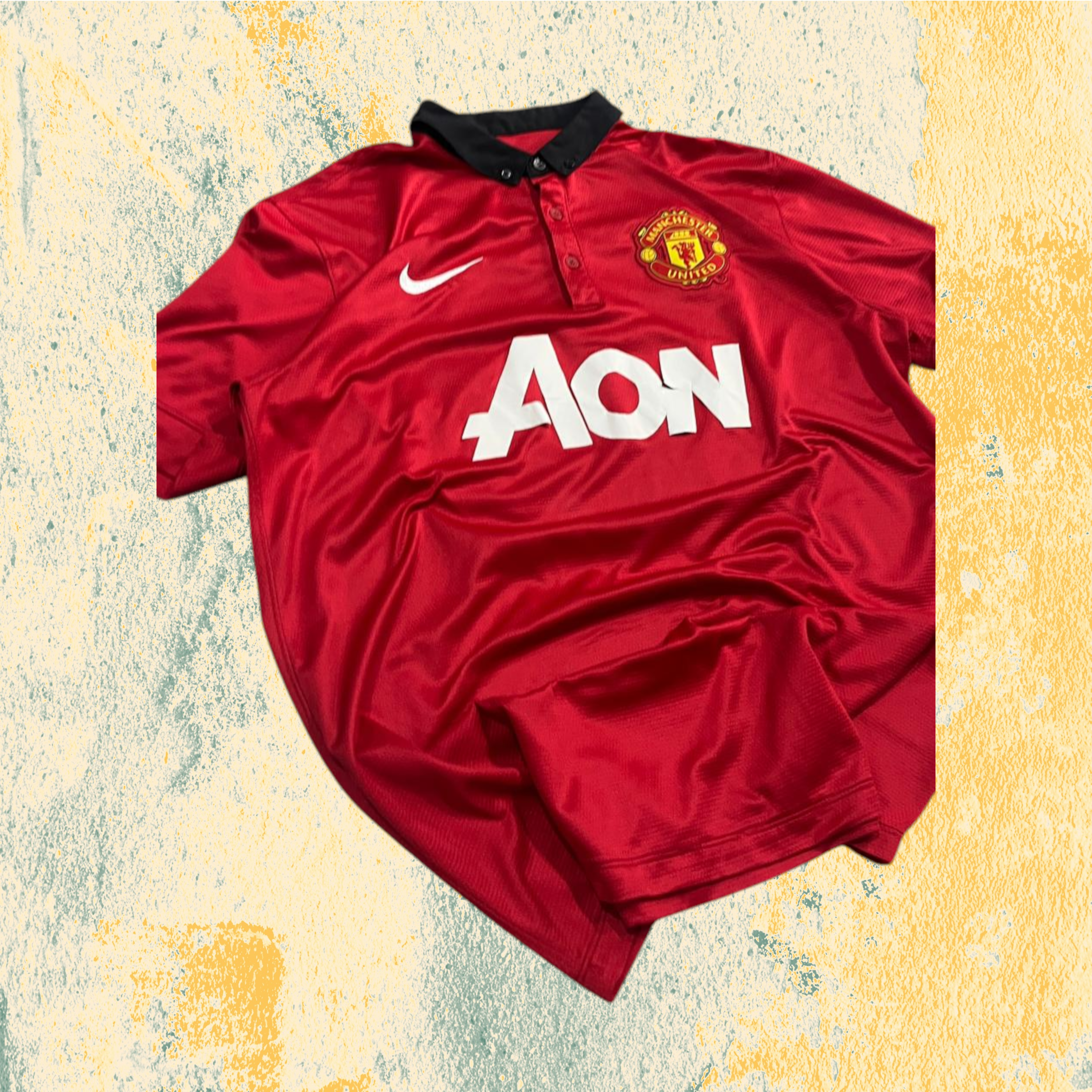 Polo Nike x Man UTD Embroidered Football Vintage Y2K 90s 2000s American Style (L)